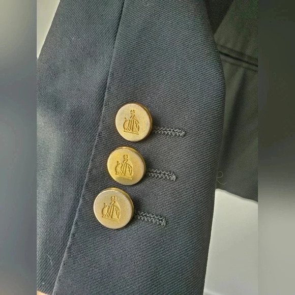 Vintage  Lanvin black blazer gold buttons - Picture 4 of 14